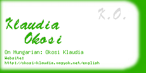 klaudia okosi business card